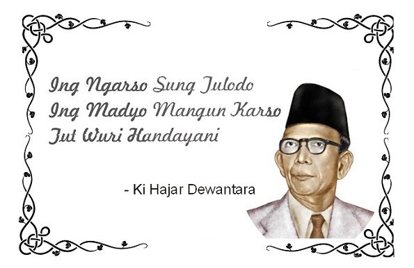 Arti ing ngarso sung tulodo ing madyo mangun karso tut wuri handayani