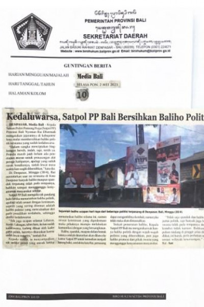 Kedaluwarsa, Satpol PP Bali Bersiihkan Baliho Politik