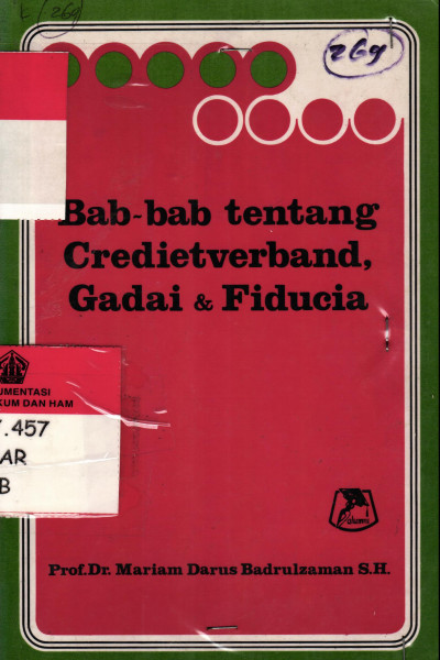 Bab-bab tentang Credietverband, gadai & Fiducia  